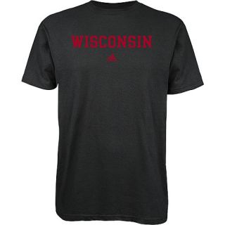 adidas Mens Wisconsin Badgers School Block Short Sleeve T Shirt   Size Large,