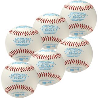 RAWLINGS Soft Tee Ball Baseballs 6 Pack with Bag, White