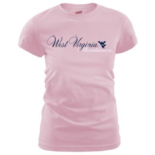 MJ Soffe Womens West Virginia Mountaineers T Shirt   Soft Pink   Size Medium,