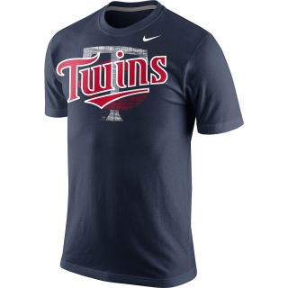 NIKE Mens Minnesota Twins Team Issue Woodmark Short Sleeve T Shirt   Size