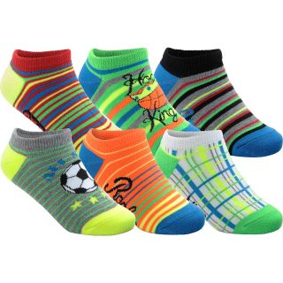 SOF SOLE Boys All Sport Lite No Show Socks   6 Pack   Size Small, Woody/black