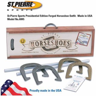 St. Pierre American Presidential Horseshoe Set in Wood Case (AW5)