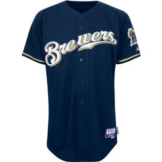 Majestic Athletic Milwaukee Brewers Blank Authentic Alternate Cool Base Navy