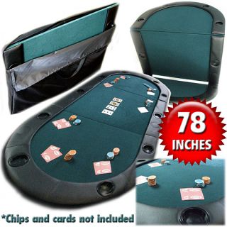 Texas Holdem Poker Folding Tabletop with Cupholders (10 7936C)