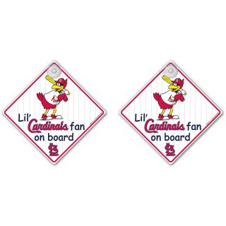 Team ProMark St. Louis Cardinals Lil Fan on Board Sign 2 Pack with Suction Cup