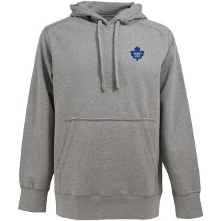 Antigua Mens Toronto Maple Leafs Signature Hooded Gray Pullover Sweatshirt  