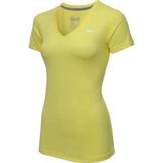NIKE Womens Legend V Neck T Shirt   Size Large, Sonic Yellow/white