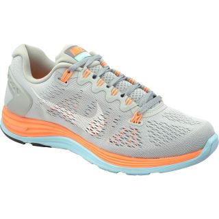 NIKE Womens Lunarglide+ 5 Running Shoes   Size 5.5, Grey/orange