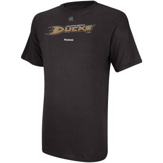 REEBOK Mens Anaheim Ducks Primary Logo Short Sleeve T Shirt   Size Xl, Black