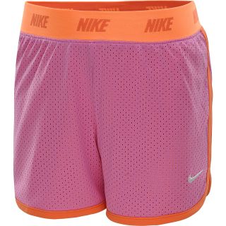NIKE Girls Sport 4 Mesh Shorts   Size Medium, Red Violet/grey
