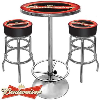 Trademark Global Ultimate Budweiser Gameroom Combo   Table and Two Bar Stools
