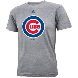 adidas Youth Chicago Cubs Team Logo Short Sleeve T Shirt   Size Large, Grey