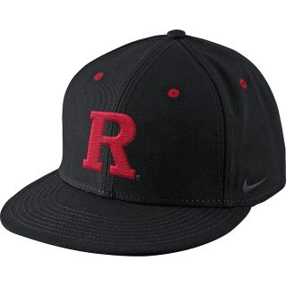NIKE Mens True Adjustable Snapback Blackout Rutgers Scarlet Knights Cap, Black