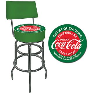 Trademark Global Red & Green Coca Cola Pub Stool with Back (COKE 1100 V10)