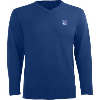 Antigua Mens New York Rangers Ambassador Knit V Neck Sweater   Size XXL/2XL,