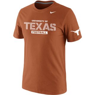 NIKE Mens Texas Longhorns Practice Team Issue Cotton Short Sleeve T Shirt  