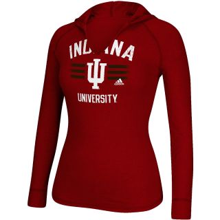 adidas Womens Indiana Hoosiers University Hooded Long Sleeve T Shirt   Size