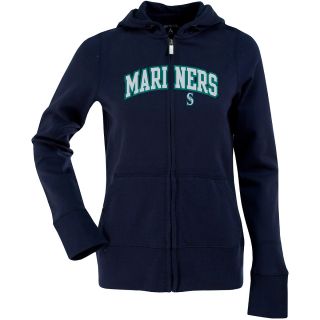 Antigua Womens Seattle Mariners Signature Hood Applique Full Zip Sweatshirt  