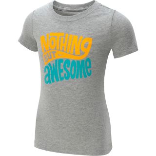 NIKE Girls Nothing But Awesome Short Sleeve T Shirt   Size Small, Dk.grey