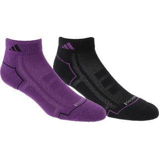 adidas Womens ClimaCool Low Cut Socks   2 Pack   Size Medium, Purple/black