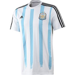 adidas Mens Argentina Messi Short Sleeve T Shirt   Size Small, White