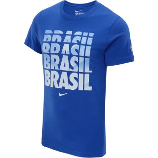 NIKE Mens Brasil Core Type Short Sleeve T Shirt   Size Small, Varsity Royal