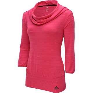 adidas Womens Ultimate Twist 3/4 Sleeve Top   Size Small, Vivid Berry/black