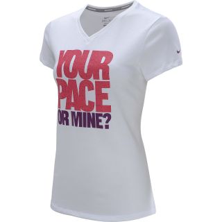 NIKE Womens Your Pace Or Mine Short Sleeve Running T Shirt   Size Medium,