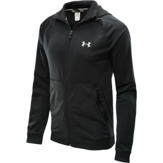 UNDER ARMOUR Mens Stamina Hooded Track Jacket   Size Small, Black/aluminum