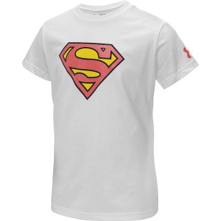 UNDER ARMOUR Girls Alter Ego Supergirl Sparkle Short Sleeve T Shirt   Size
