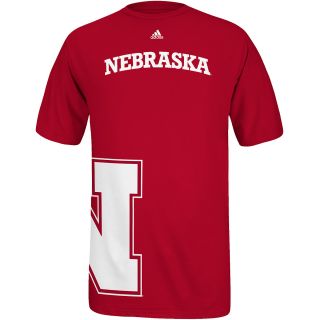 adidas Mens Nebraska Cornhuskers Getting Big Short Sleeve T Shirt   Size