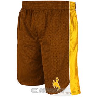 COLOSSEUM Mens Wyoming Cowboys Vector Shorts   Size Xl, Brown/gold