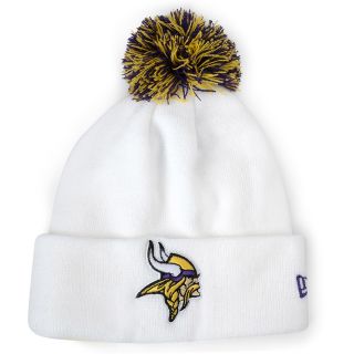 NEW ERA Mens Minnesota Vikings Logo White Cuff Pom Knit Hat, Purple