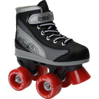 ROLLER DERBY Boys Firestar Roller Skates   Size 12, Black/red/grey