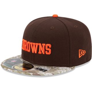 NEW ERA Mens Cleveland Browns Salute To Service Camo 59FIFTY Fitted Cap   Size