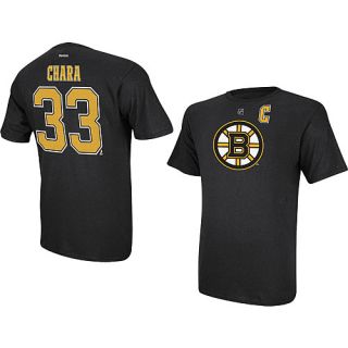 REEBOK Mens Boston Bruins Zdeno Chara Premier Player Name And Number T Shirt  