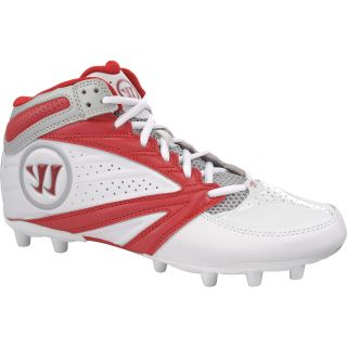 WARRIOR Mens Second Degree Burn 3.0 Mid Lacrosse Cleats   Size 7.5d, White/red