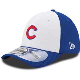 NEW ERA Mens Chicago Cubs White Front Diamond 39THIRTY Flex Fit Cap   Size