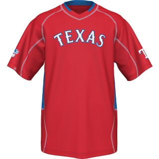 MAJESTIC ATHLETIC Mens Texas Rangers Fast Action V Neck T Shirt   Size Xl,
