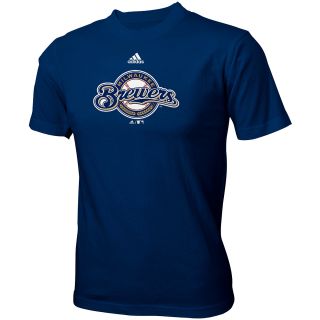 adidas Youth Milwaukee Brewers Team Logo Short Sleeve T Shirt   Size Large,