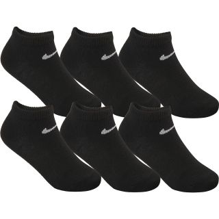 NIKE Kids Performance Low Cut Socks   6 Pack   Size 5 6, Black/white