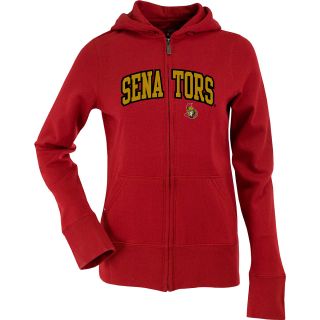 Antigua Womens Ottawa Senators Signature Hood Applique Full Zip Sweatshirt  