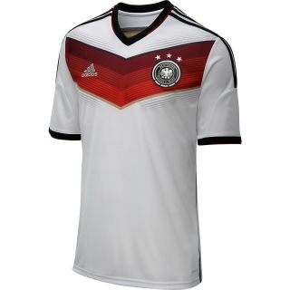 adidas Mens Germany Home Replica Soccer Jersey   Size Large, White/black/red