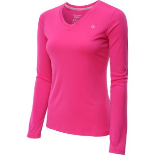 CHAMPION Womens PowerTrain Long Sleeve T Shirt   Size Large, Polar Pink