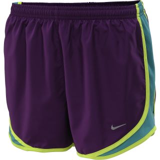 NIKE Womens Tempo Running Shorts   Size Large, Grape/green