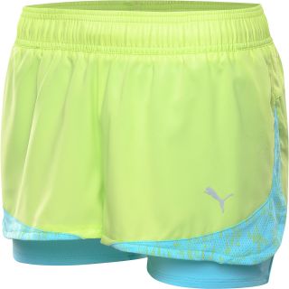 PUMA Womens CR 3 Compression Shorts   Size Xl, Green/blue