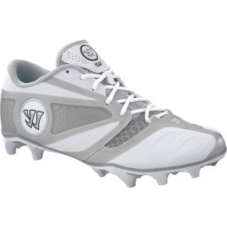 WARRIOR Mens Burn 7.0 Low Lacrosse Cleats   Size 10, White/silver