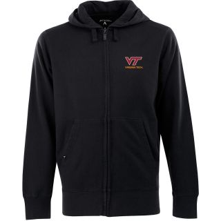 Antigua Mens Virginia Tech Hokies Fleece Full Zip Hooded Sweatshirt   Size