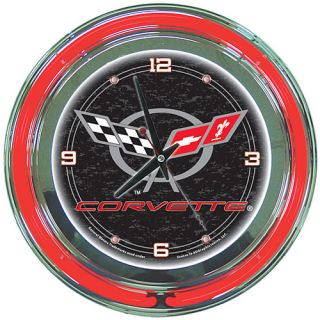 Trademark Global Corvette C5 Neon Clock   14 inch Diameter   Black (GM1400 C5 