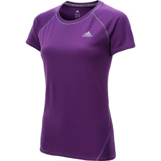 adidas Womens Sequencials Run Short Sleeve T Shirt   Size Medium, Tribe Purple